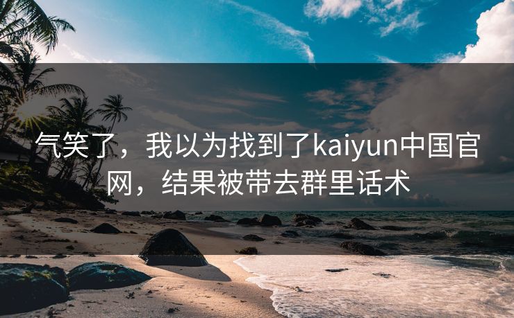 气笑了,我以为找到了kaiyun中国官网,结果被带去群里话术