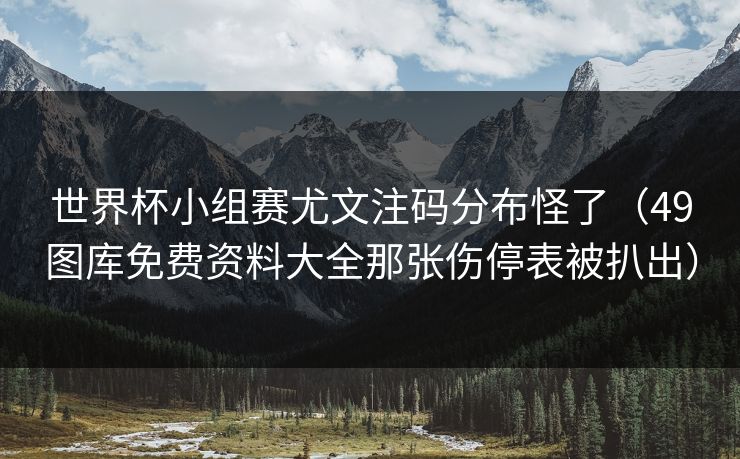 世界杯小组赛尤文注码分布怪了(49图库免费资料大全那张伤停表被扒出)
